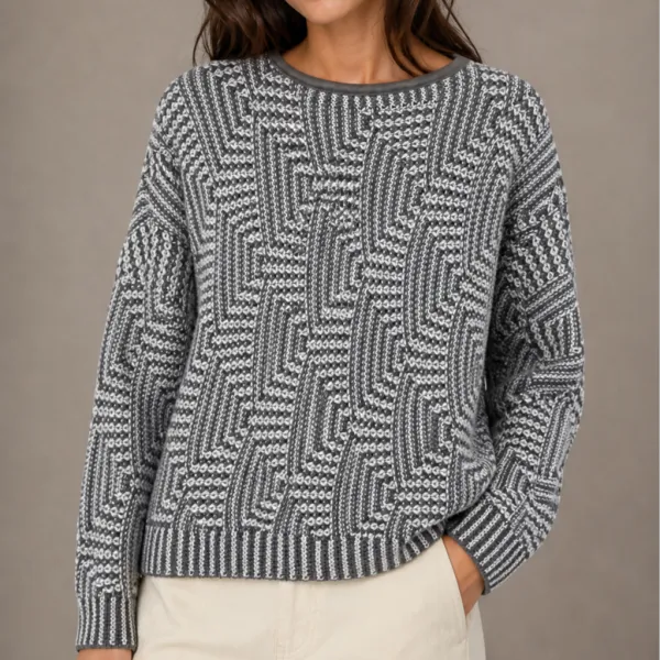 Two Tone Knit Pullover