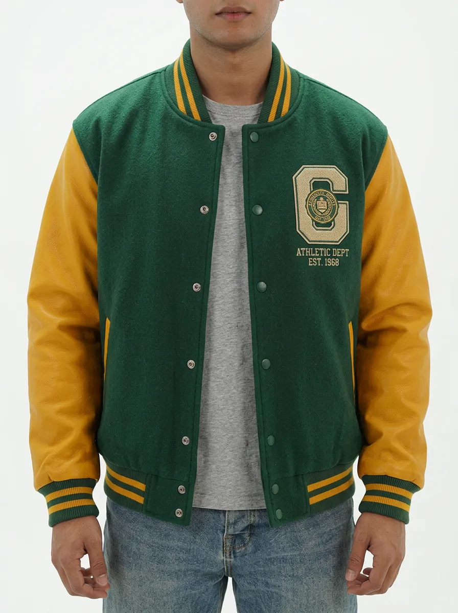 Men's Athletic Dept Letter C Wool Baseball Jacket