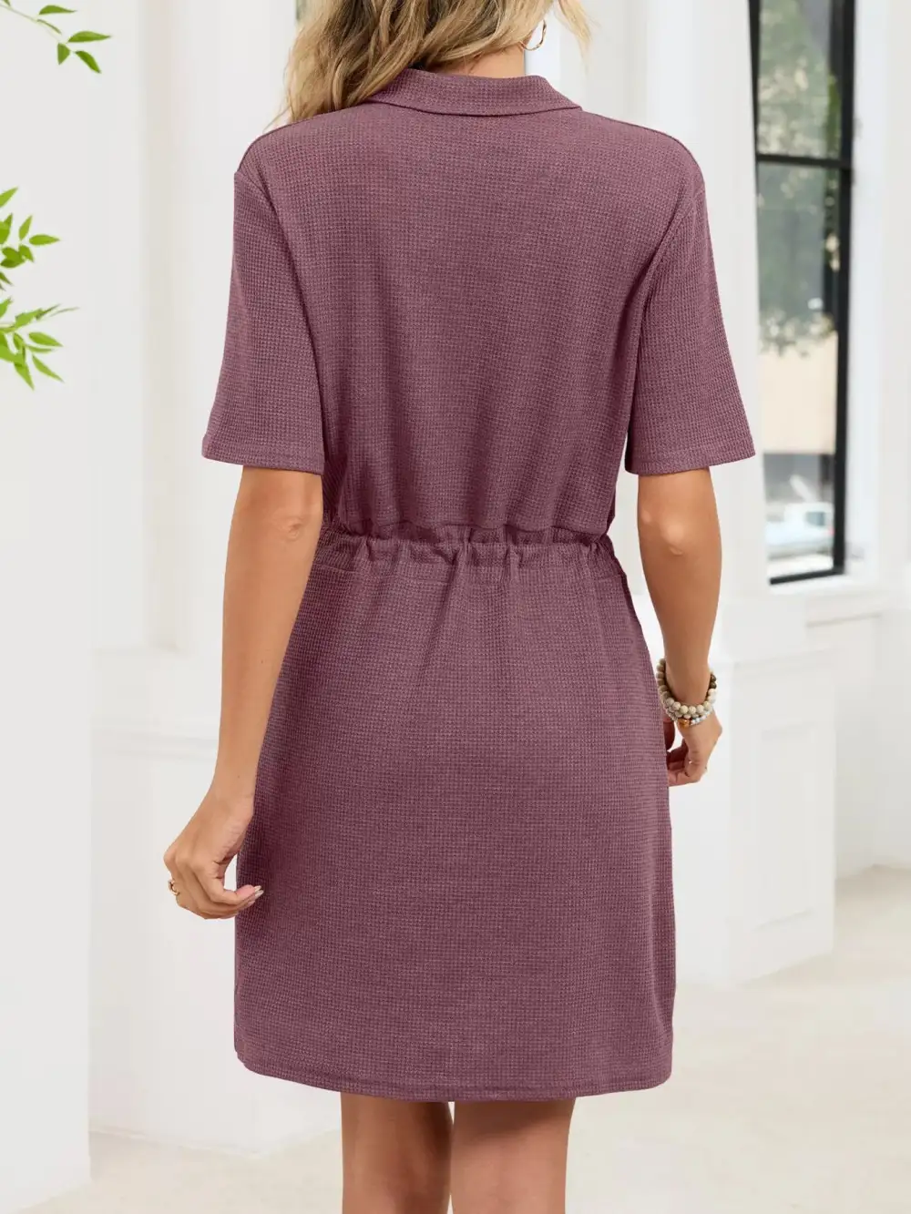 Knit Drawstring Sweater Dress