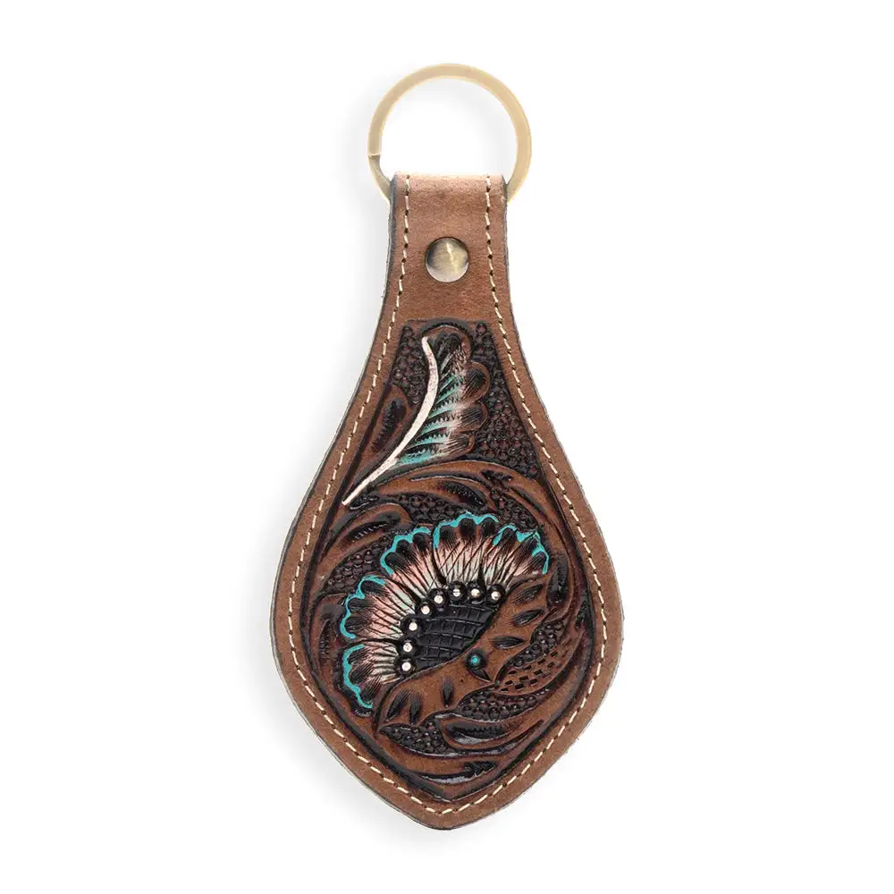 Casual Piece Hand-Tooled Leather Key Fob