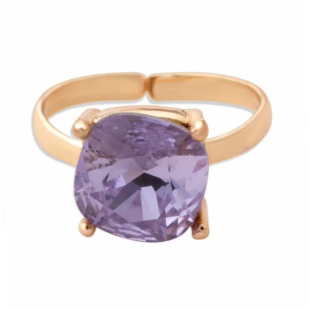 Crystal Glass Adjustable Statement Ring