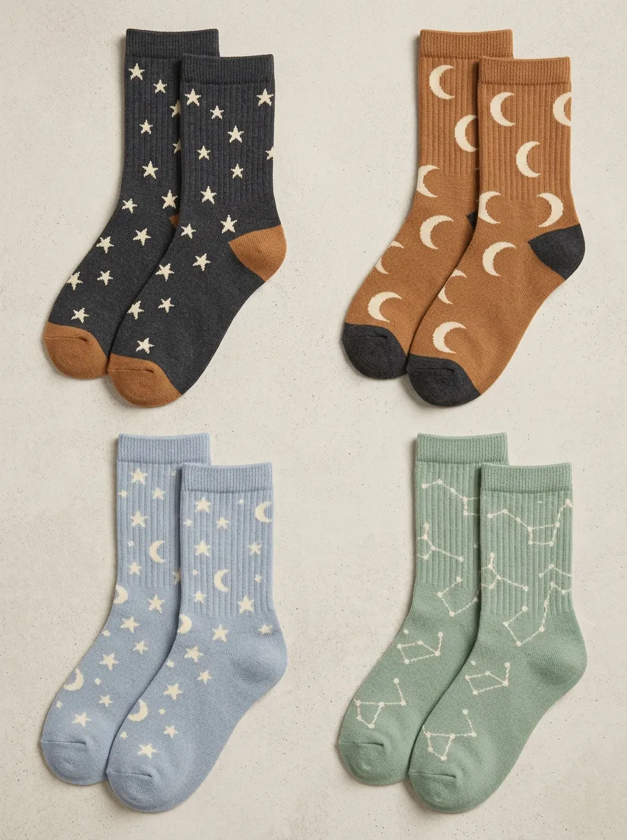 Women's Knit-In Crew Socks Four Pair Set