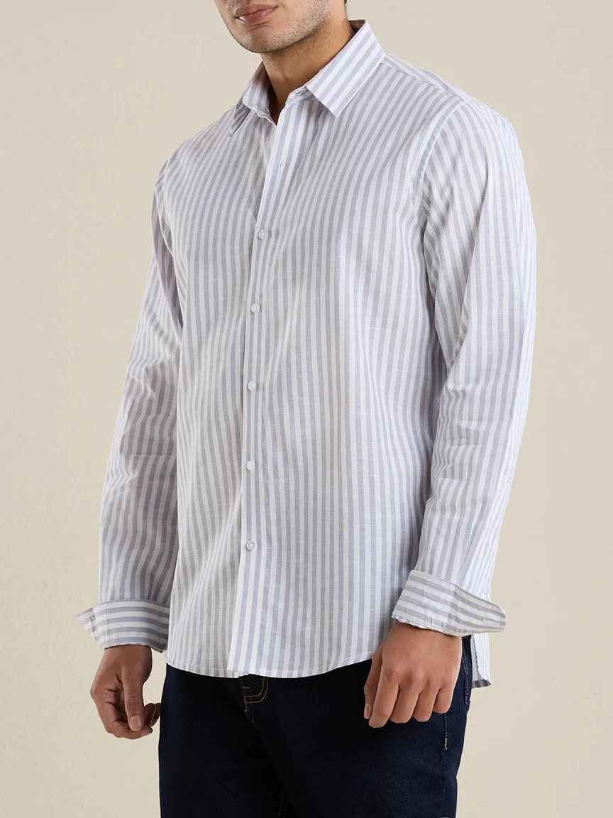 Active Pinstripe Striped Slim Fit Men's Formal Shirt