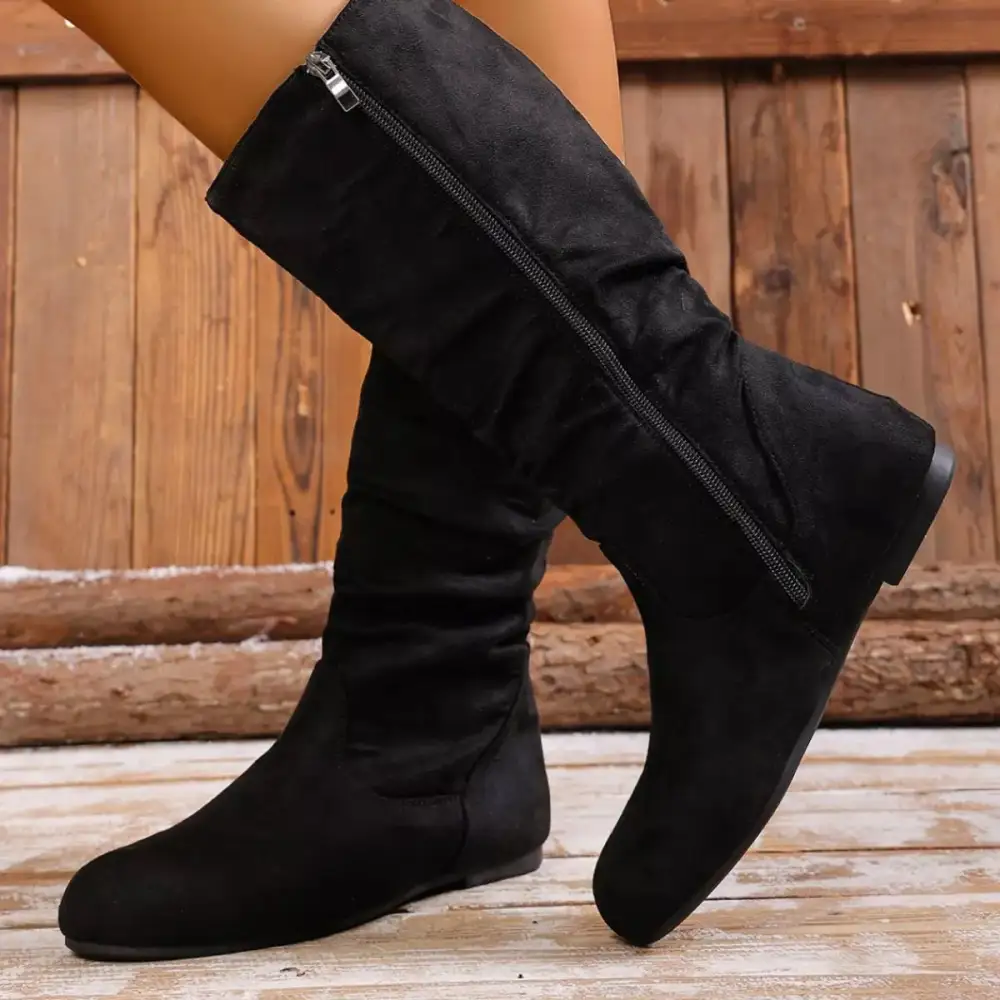 Classic Round Toe Side Zip Boots