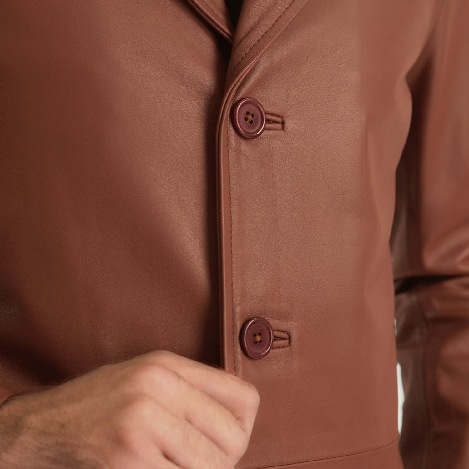 Men's Clean Line Leather Coat