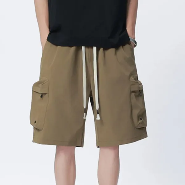Classic Drawstring Washed Cargo Shorts