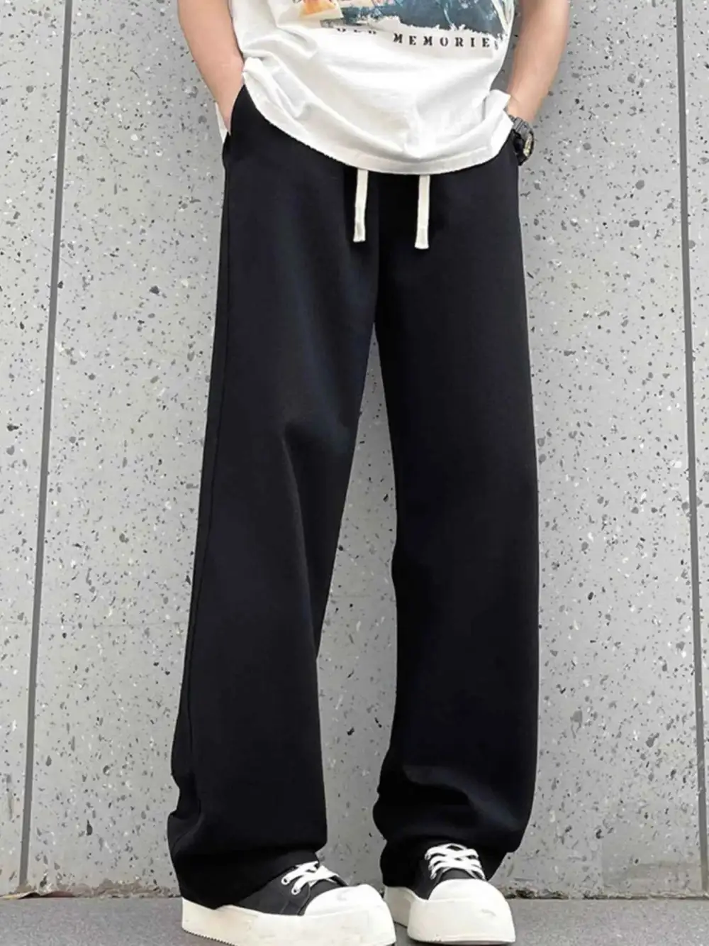 Modern Drawstring Wide Leg Pants