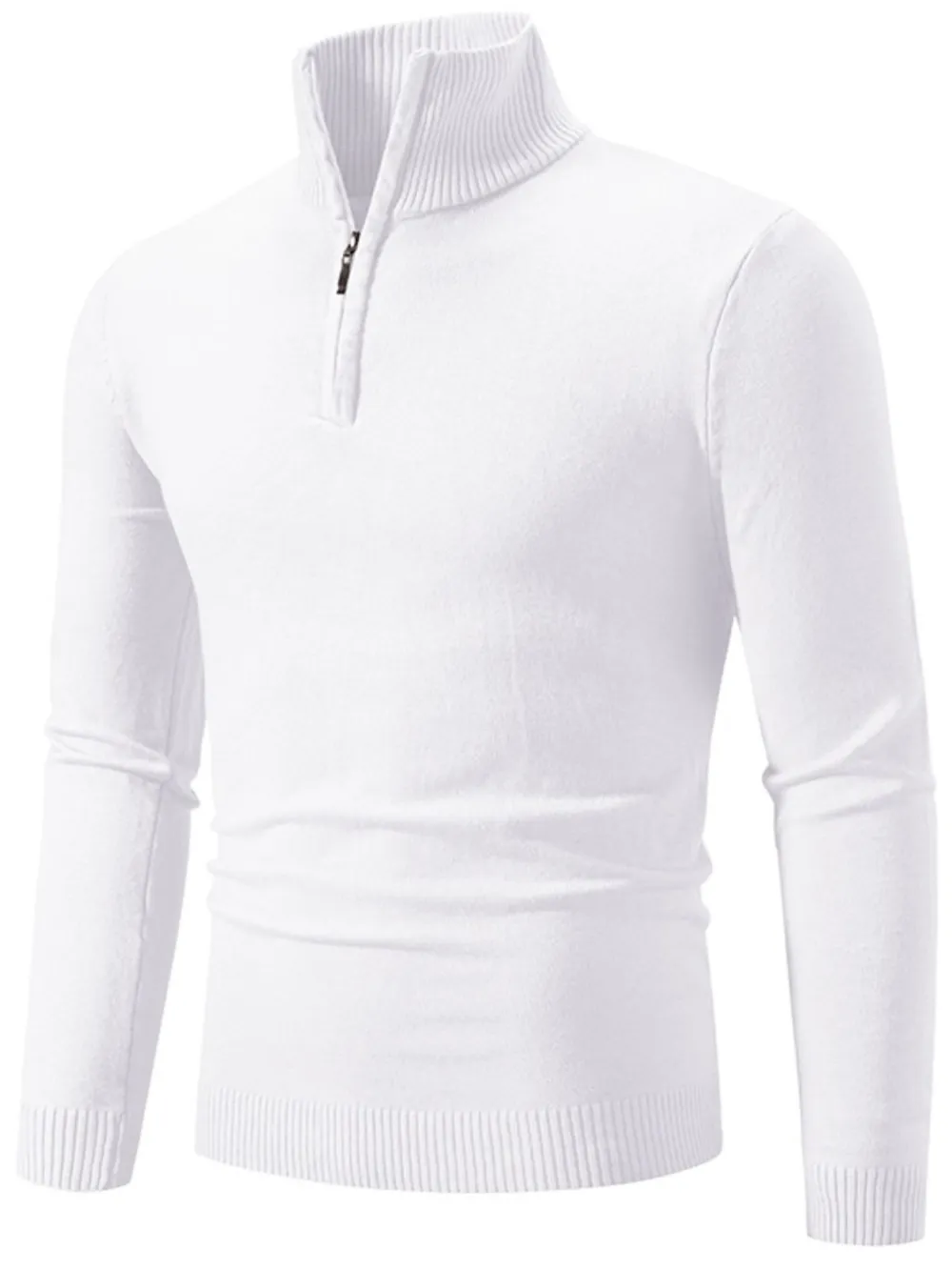 Quarter Zip Long Sleeve Knit Top