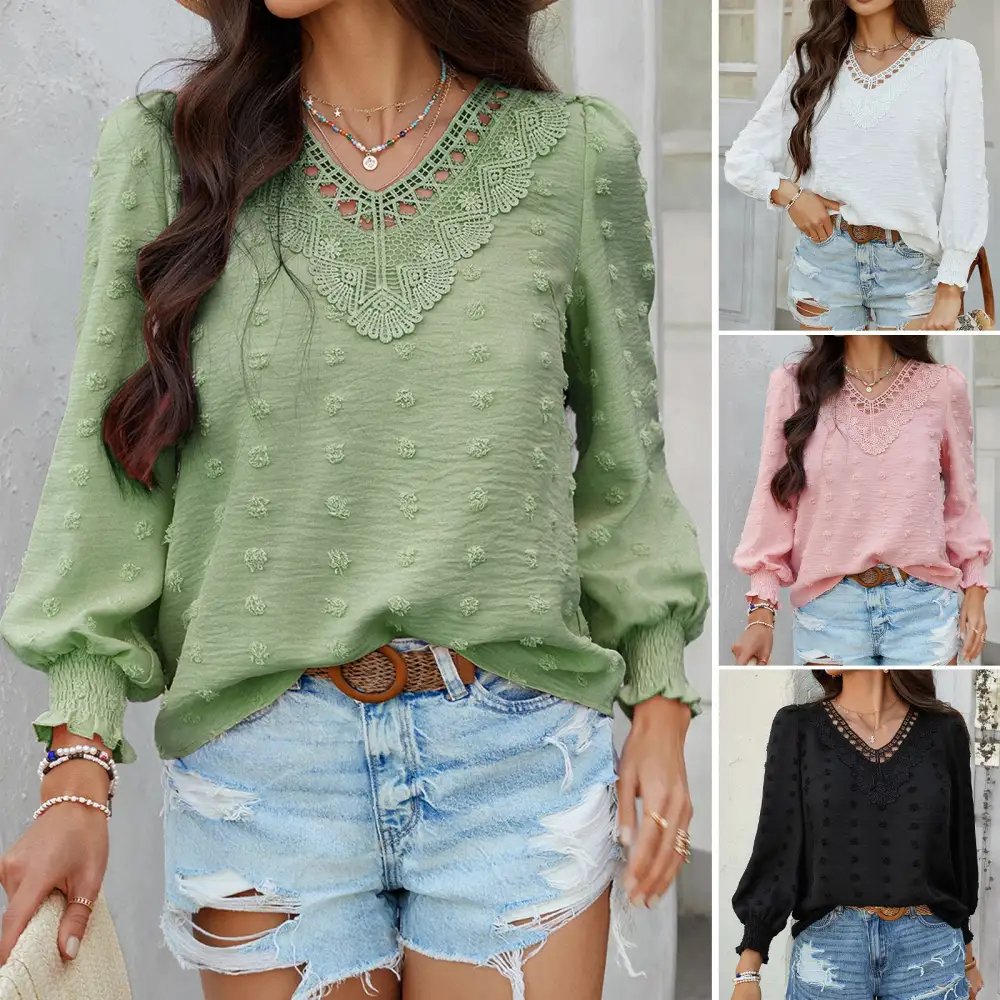 Jacquard Embroidered Long Sleeve Shirt