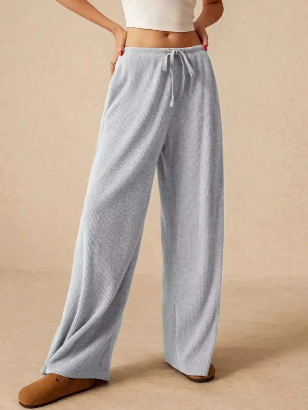 Weekend Drawstring Wide Leg Pants