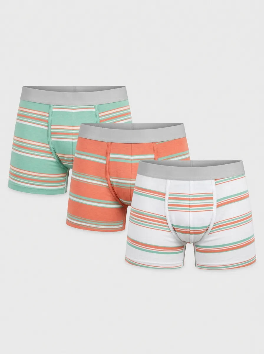 Men's Multi-Color Striped Boxer Briefs 3-Pack