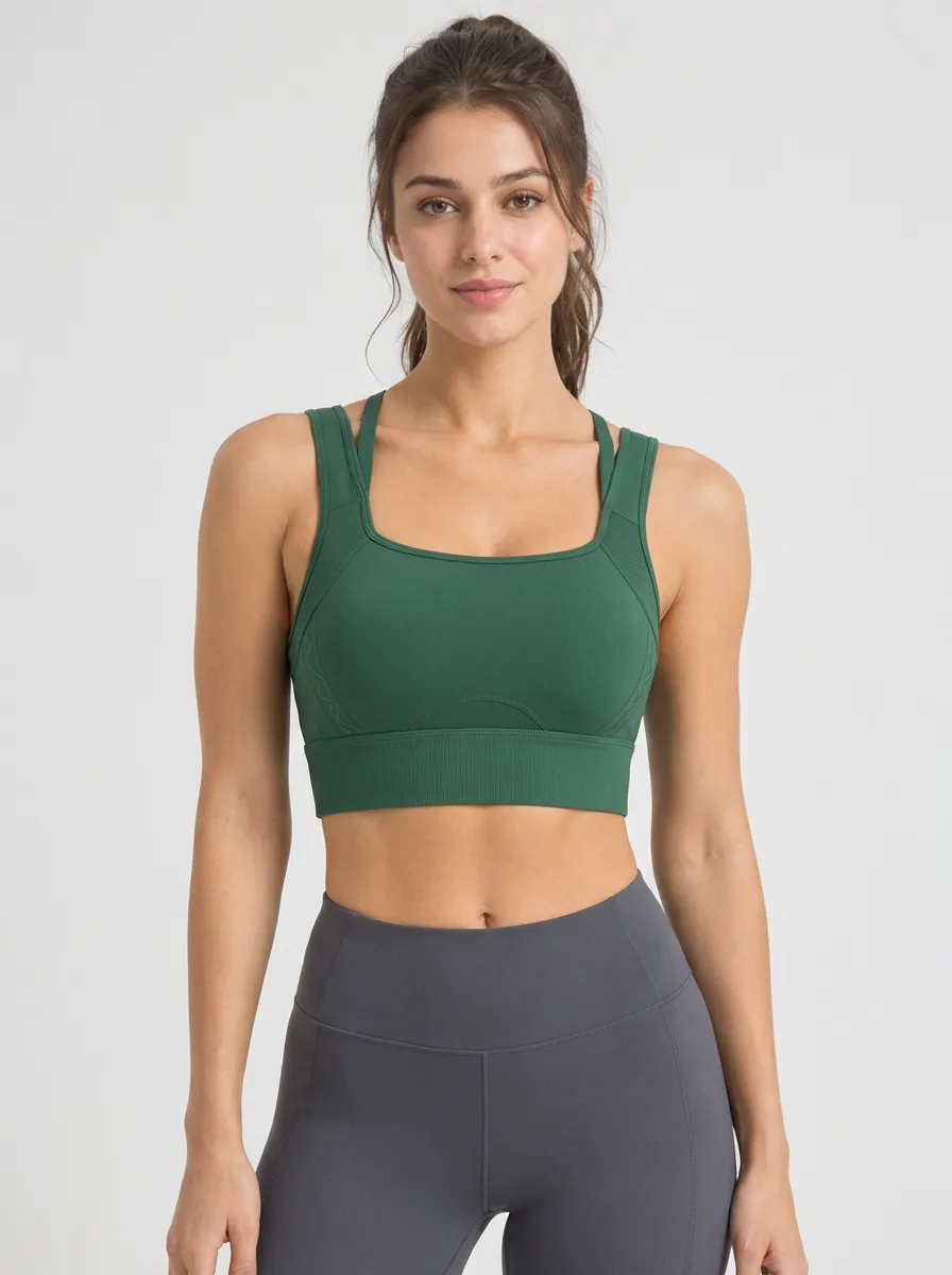 Women's Square Neck Yoga Fitness Tank Style Bra