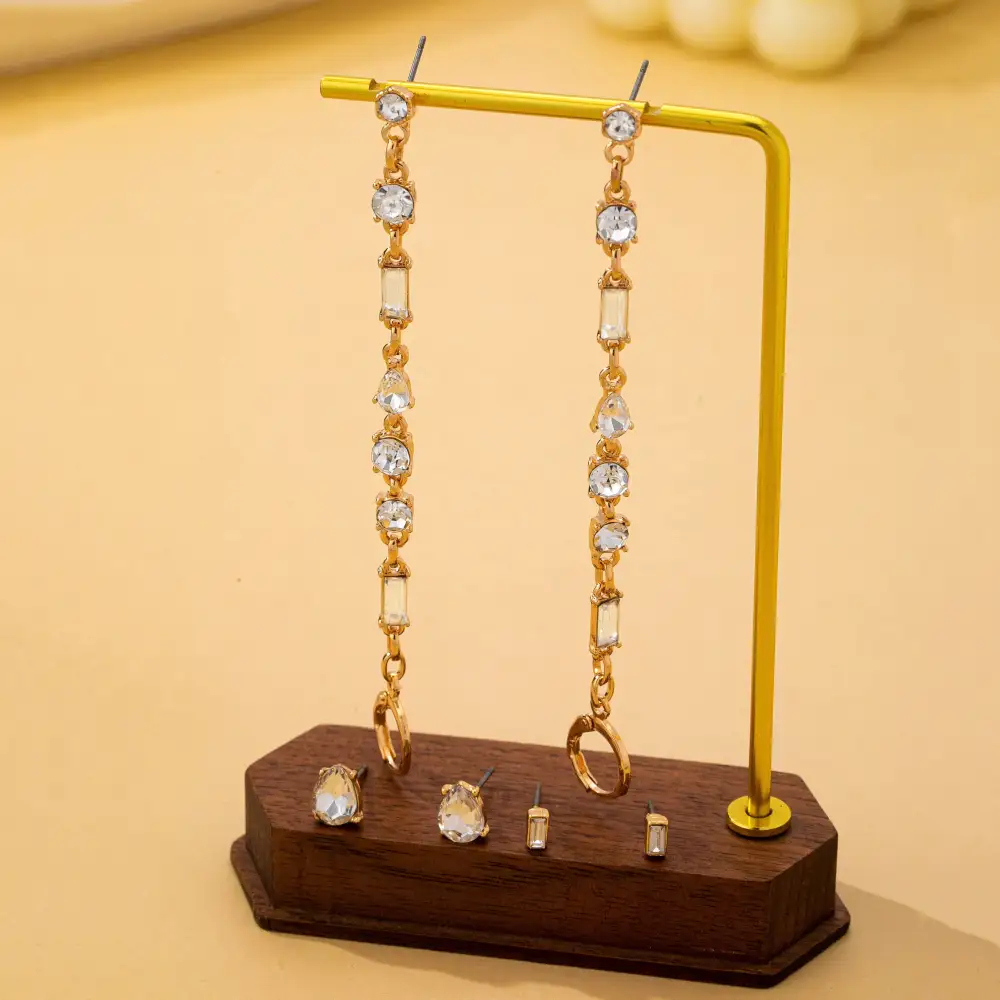Crystal Cluster arring Trio Set