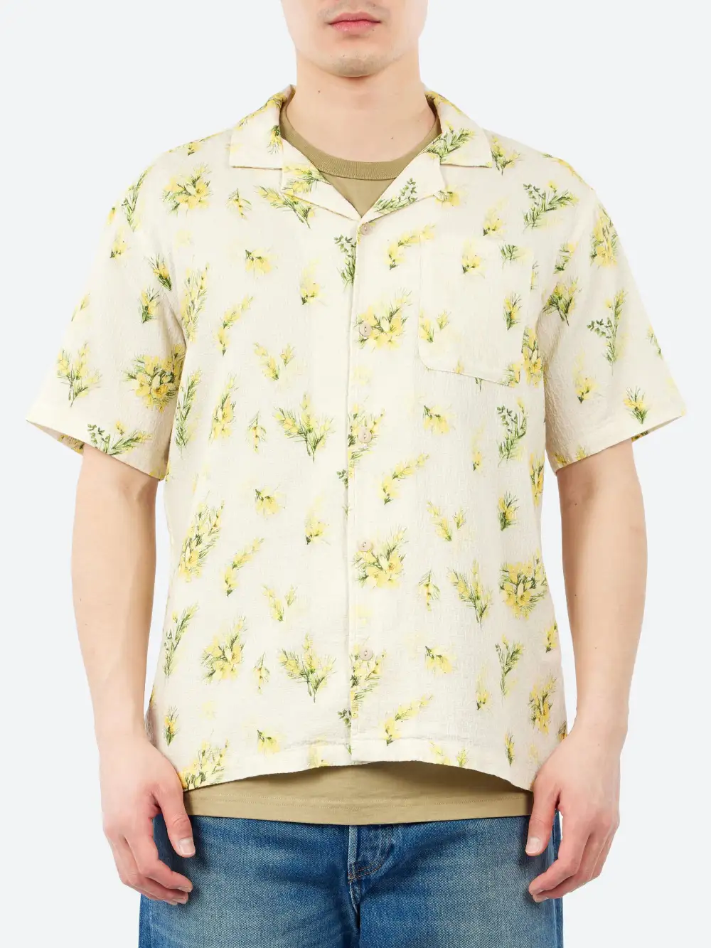 Men's Camp Collar Chest Pocket Shirt