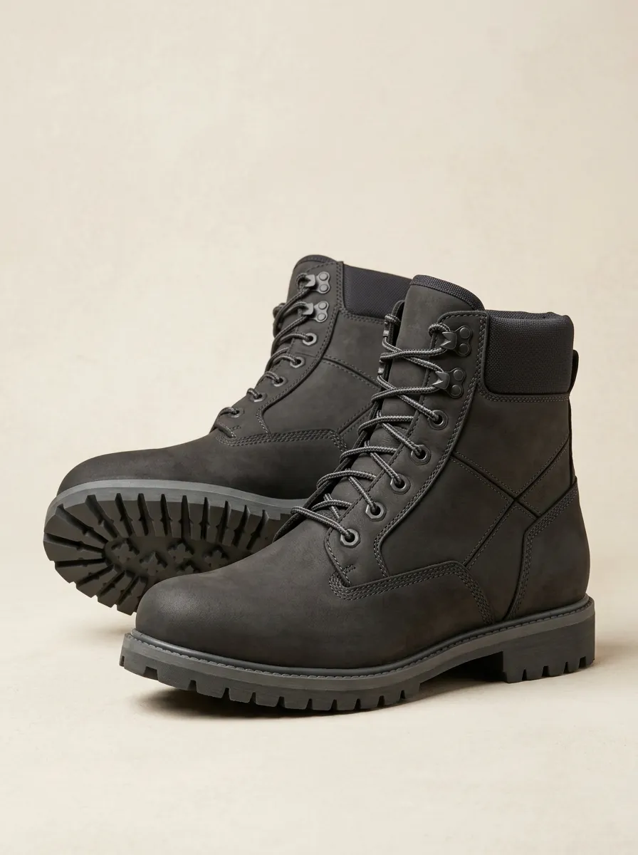 Unisex Minimalist Print Work Boots