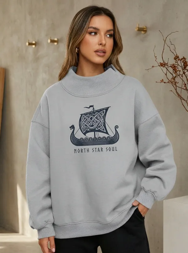 Viking Lover North Star Casual Hoodie Sweatshirt