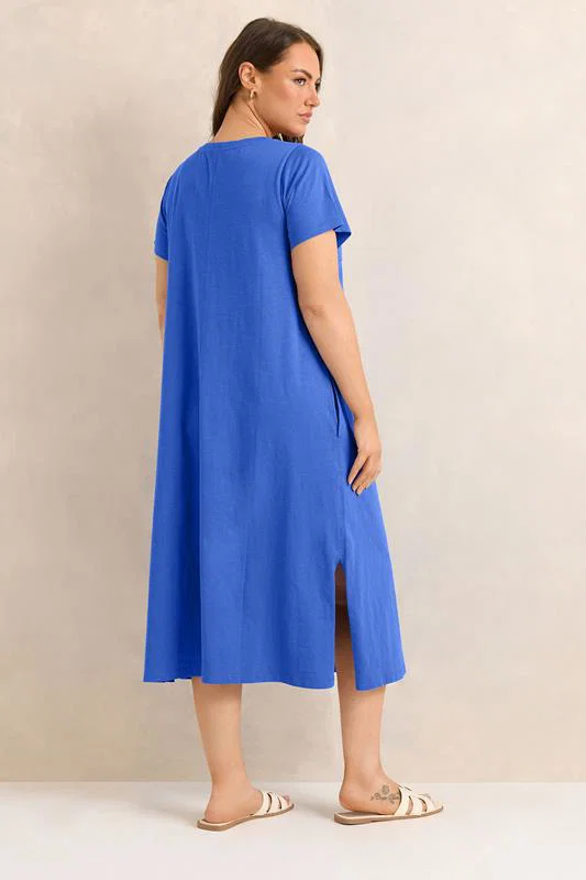 Cobalt Blue Premium Cotton Dress detail 2