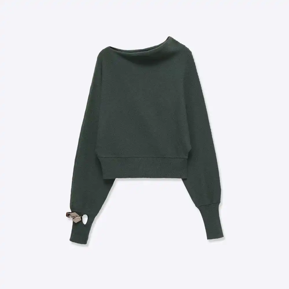 Off Shoulder Knit Sweater Loose Fit Top