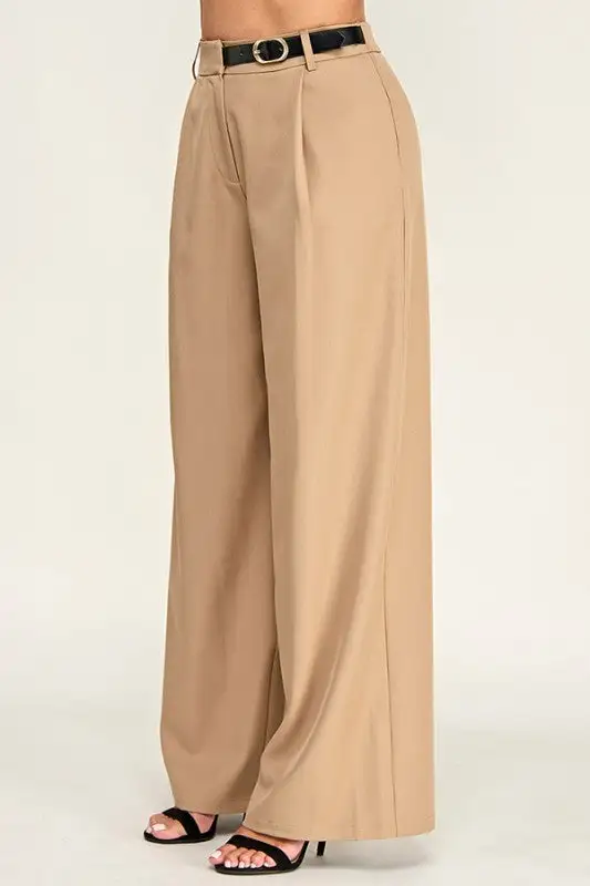 Wide Leg Belted Pants