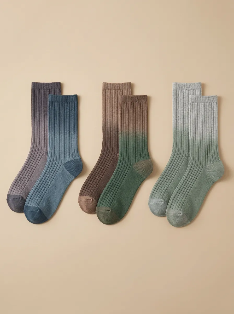 Men's Multipack Ribbed Reinforced-Toe-Heel Crew Socks