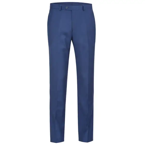 Blue Regular Fit Flat Front Dress Pants