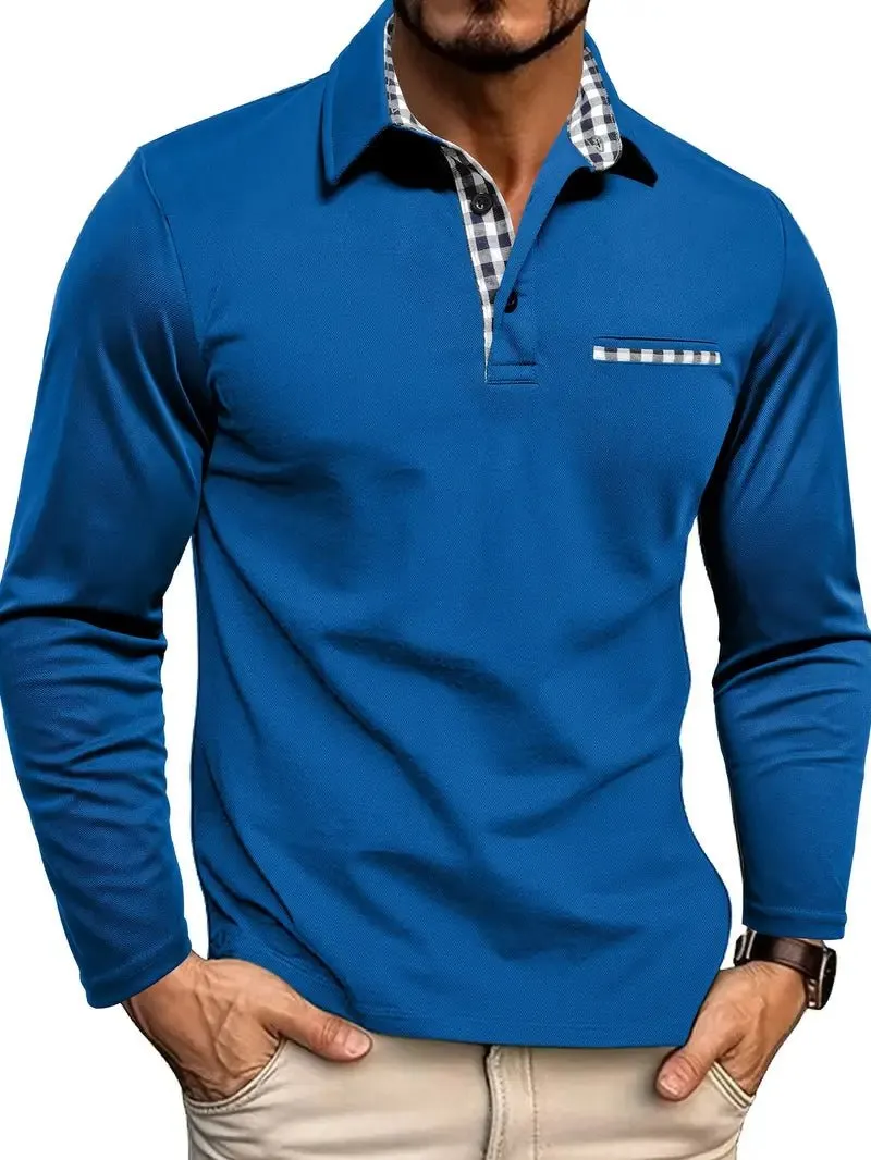 Refined Classic Everyday Long Sleeve Polo Shirt