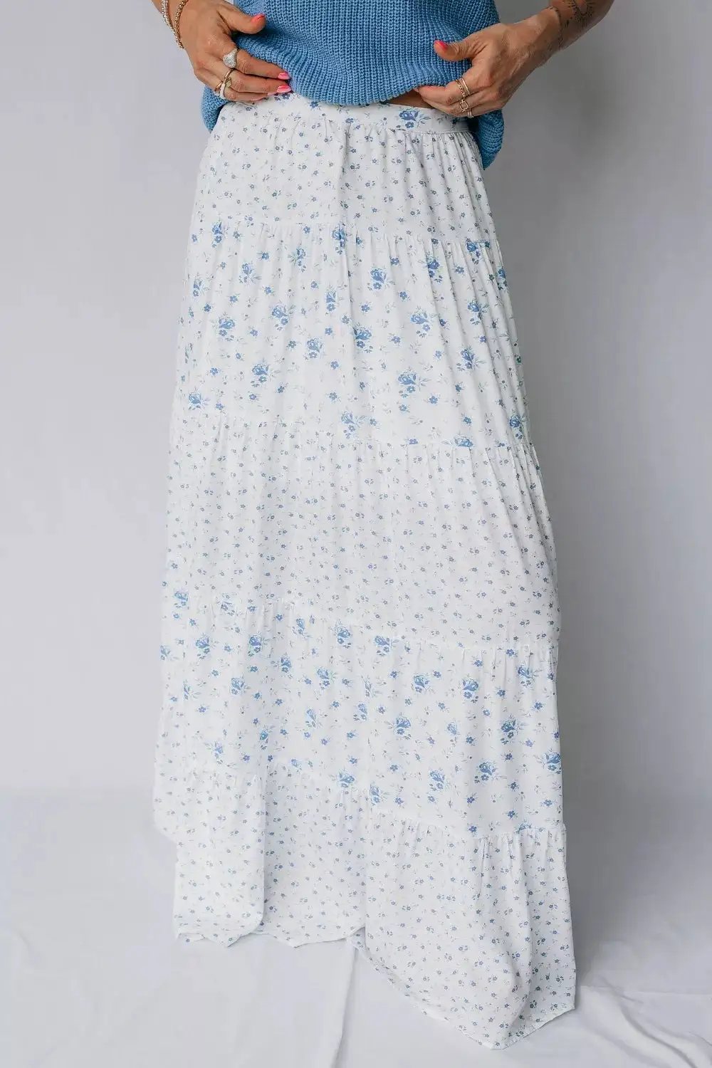 Flexible Draped Printed Skirt