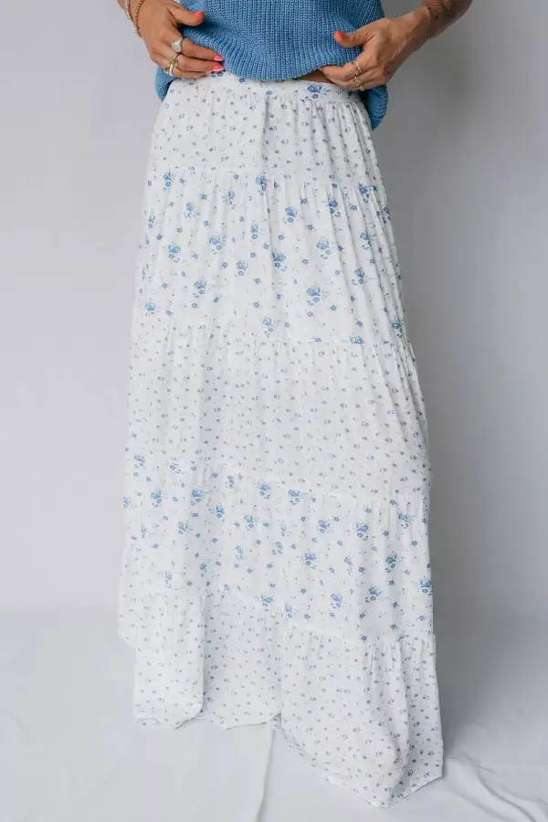 Flexible Draped Printed Skirt