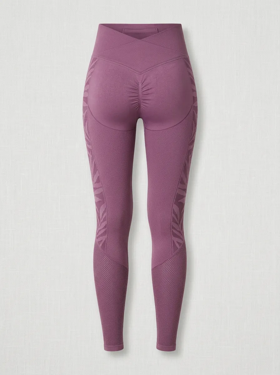 Women's Fitness Yoga Leaf Pattern Printed Leggings