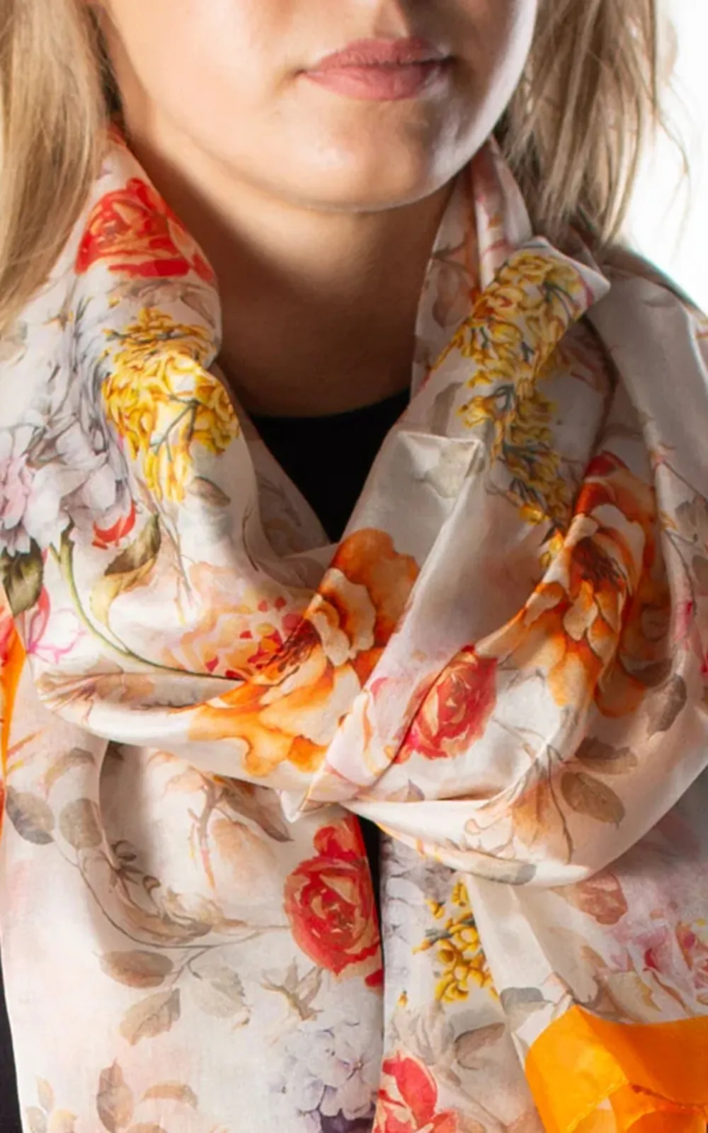 Light Luxury Elegant Floral Print Ladies Scarf