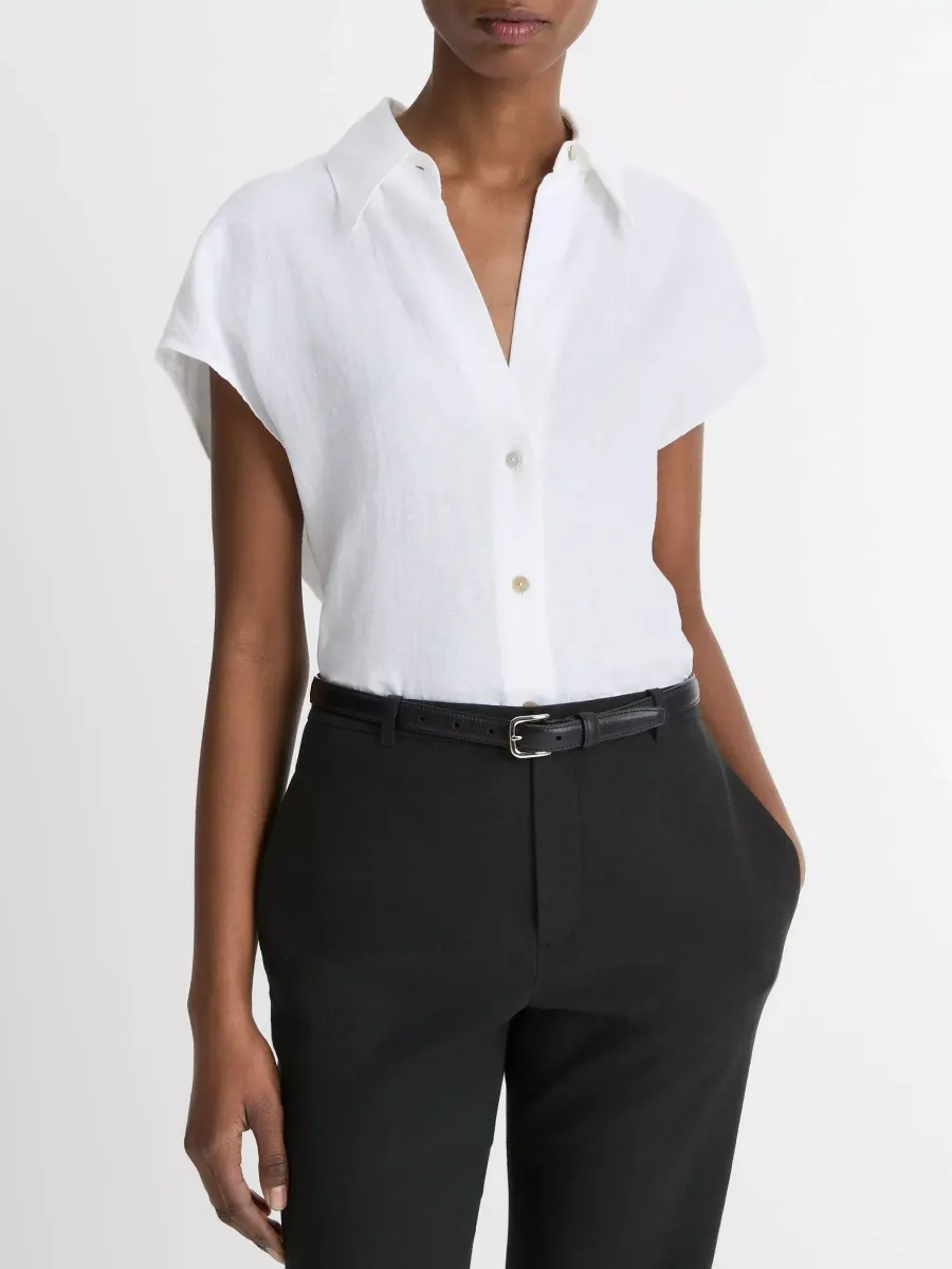 Plain Cap Sleeve Shirt