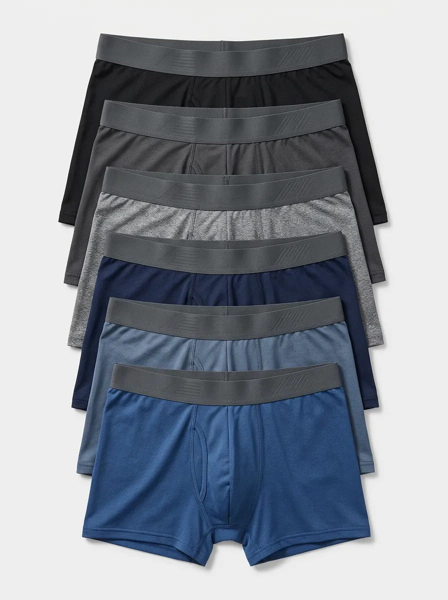 Men's Breathable Mesh 6-Pack Boxer Briefs