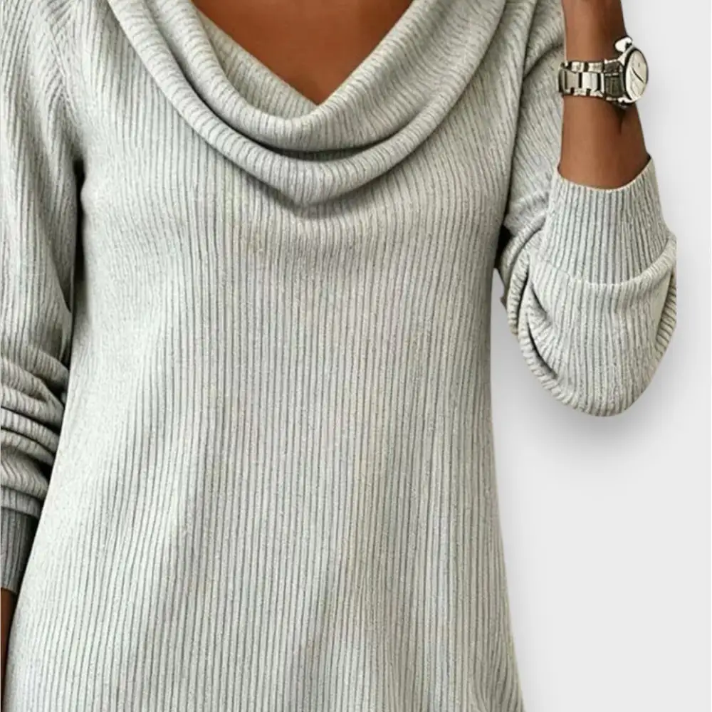 Refined Knit Detail Relaxed Casual Dress