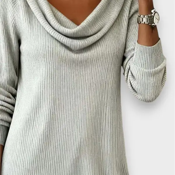 Refined Knit Detail Relaxed Casual Dress
