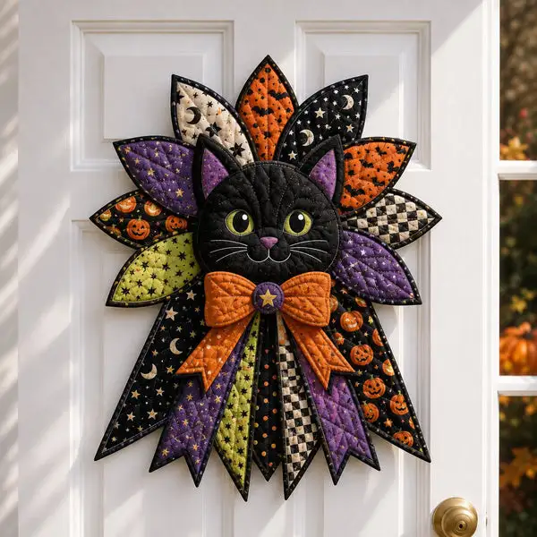 ✨🎃DIY Quilted Halloween Pumpkin Door Hanger Kit
