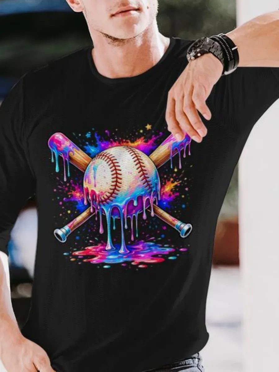 Graffiti Baseball Art Printed T-Shirt