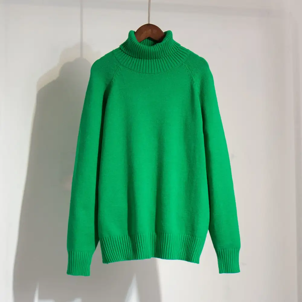 Detail-Rich Women's Knit High-Neck Relaxed Sweater