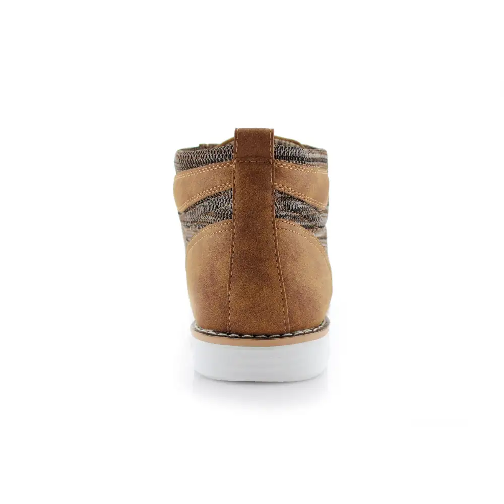 Rugged Faux-Suede Suede Faux-Leather Chukka Boots