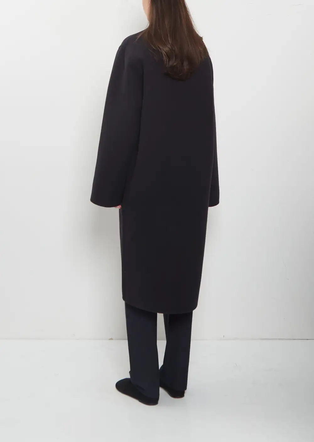 Women's Classic Double Face Single Breasted Longline Coat