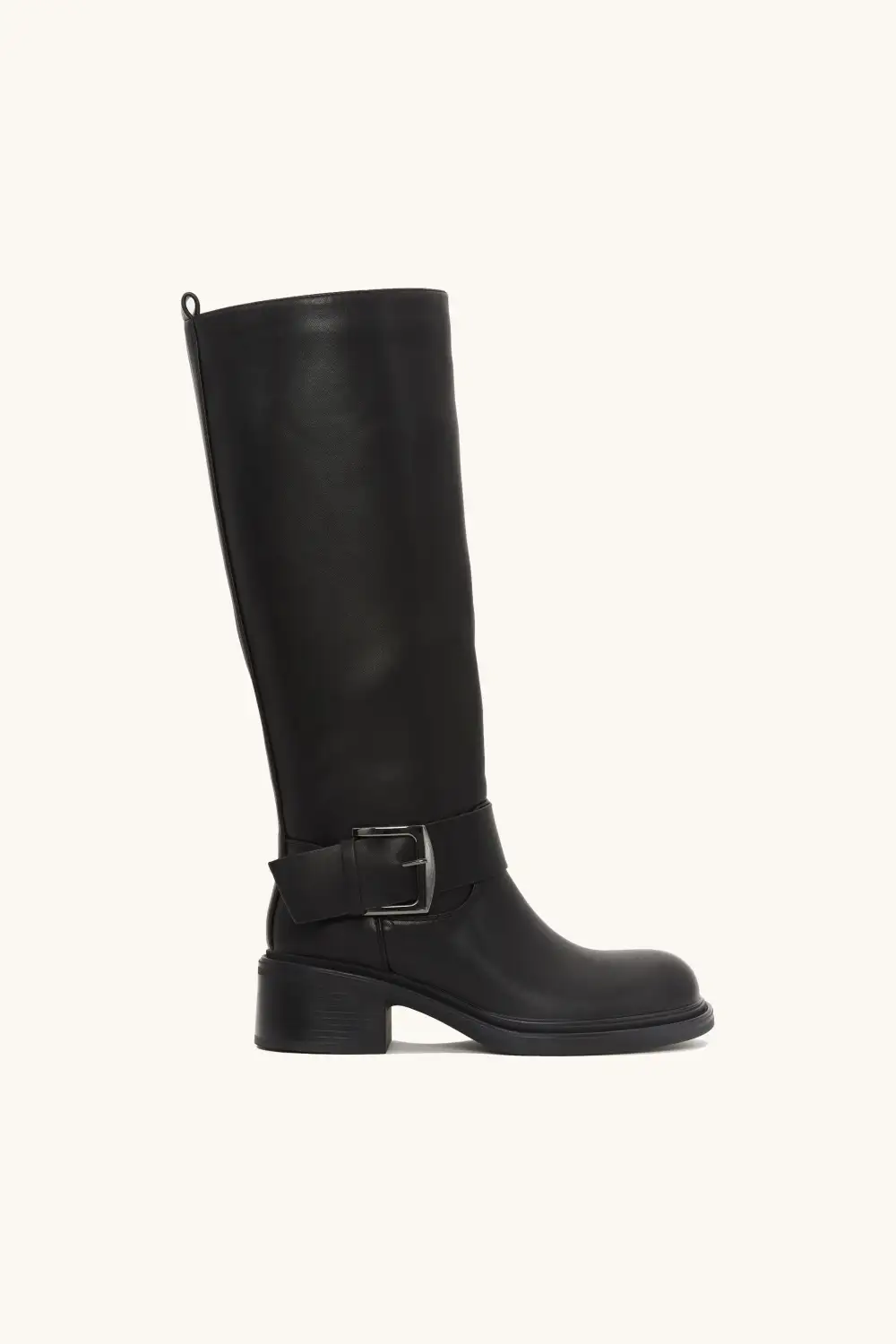 Oversized Buckle Riding Boots
