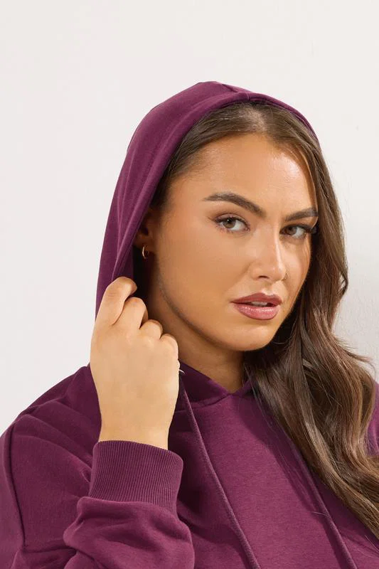 Burgundy Red Pocket Front Hoodie detail 3