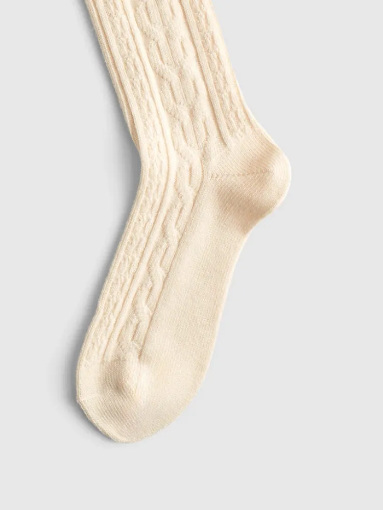 Classic Cable Knit Crew Socks