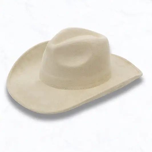 Big Brim Suede Cowboy Peach Heart Fedora Hat