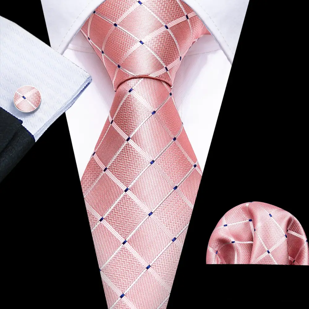 Plaid Dotted Necktie Set