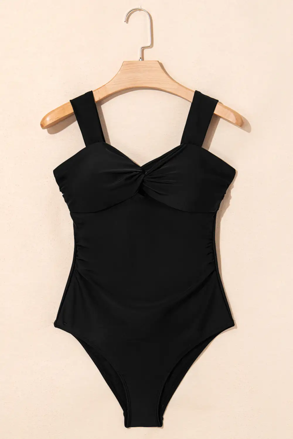 Panel Detail Twist Bowknot One Piece Swimsuit