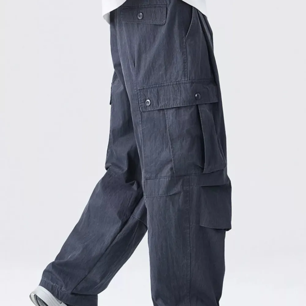 Pocketed Drawstring Wide Leg Cargo Pants