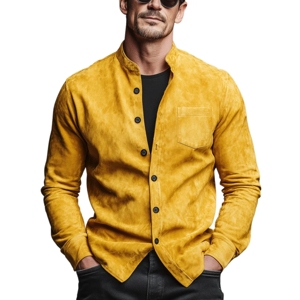Rugged Work Band Collar Shirt
