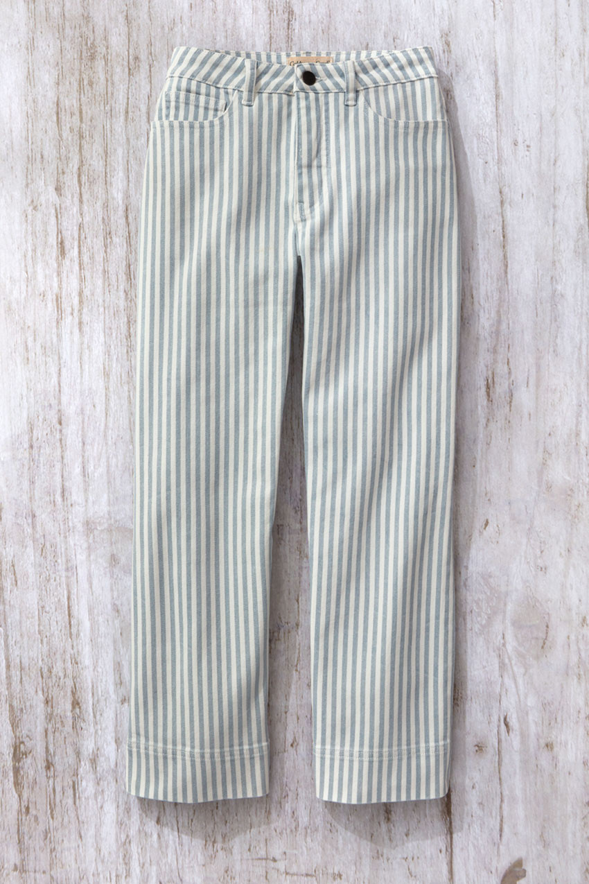 Railroad Stripe Cropped Jeans