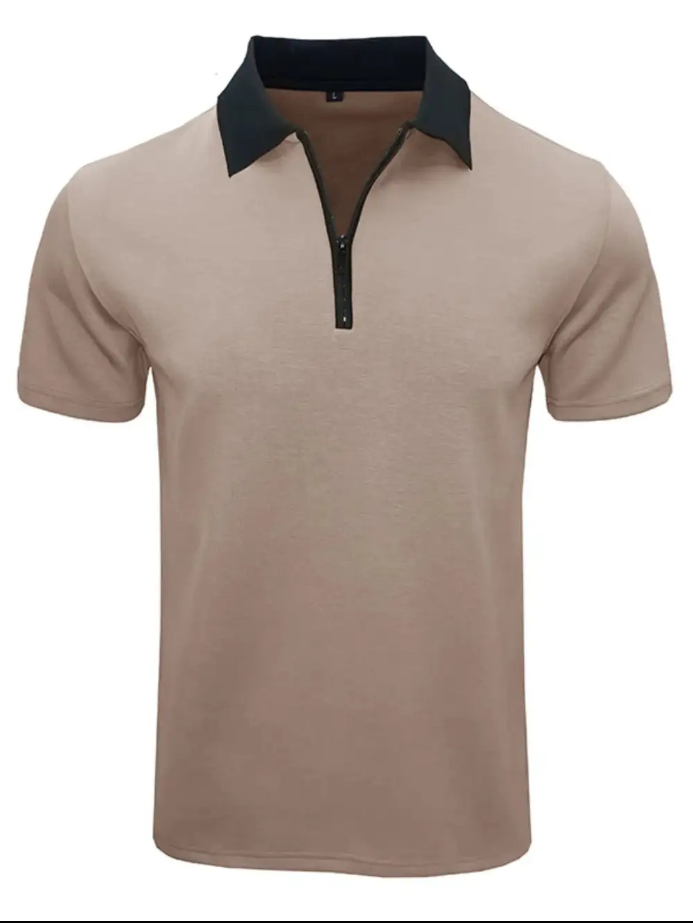 Woven Contrast Detail Collared Polo Shirt