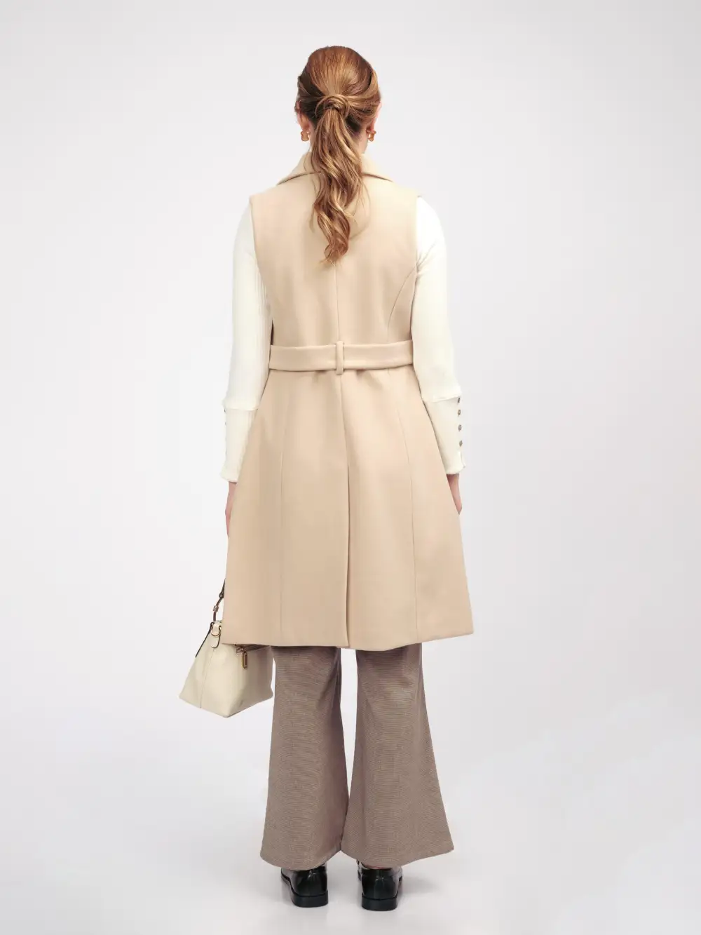 Wool Vest-Style Long Coat